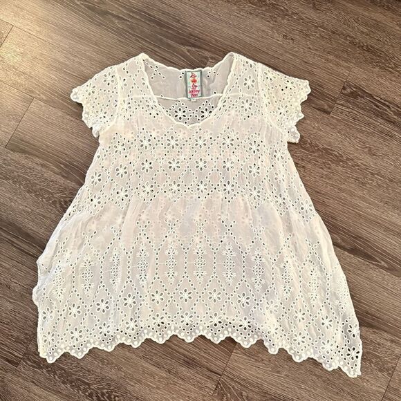 Johnny Was White Eyelet Tunic - Picture 1 of 6